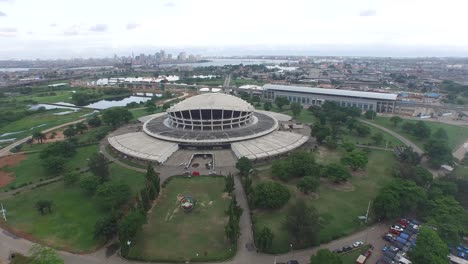 aerial view of the national theatre in lagos, nigeria