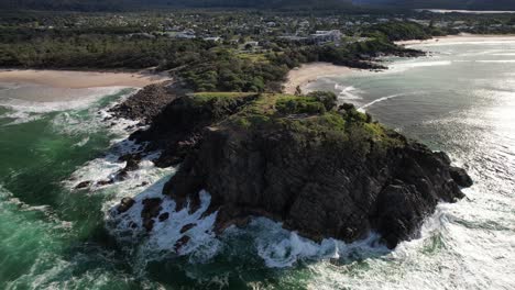 norries headland between cabarita beach and norries cove in nsw, australia - drone shot