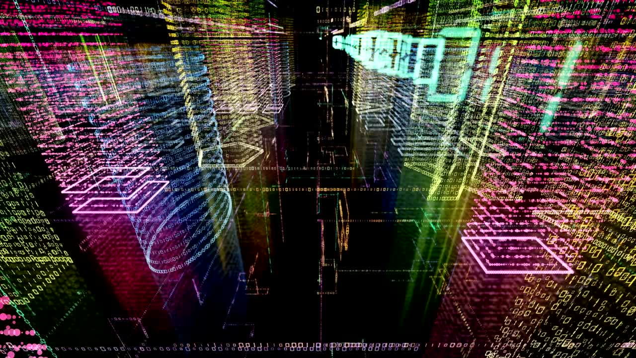 ciudad virtual abstracta dentro de un sistema informático. holograma 3d ciudad digital de grandes datos