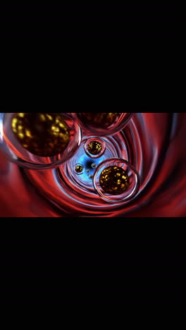vórtice abstracto con esferas brillantes