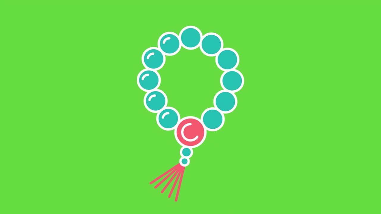 녹색 배경에 만화 요가 장식의 4k 비디오