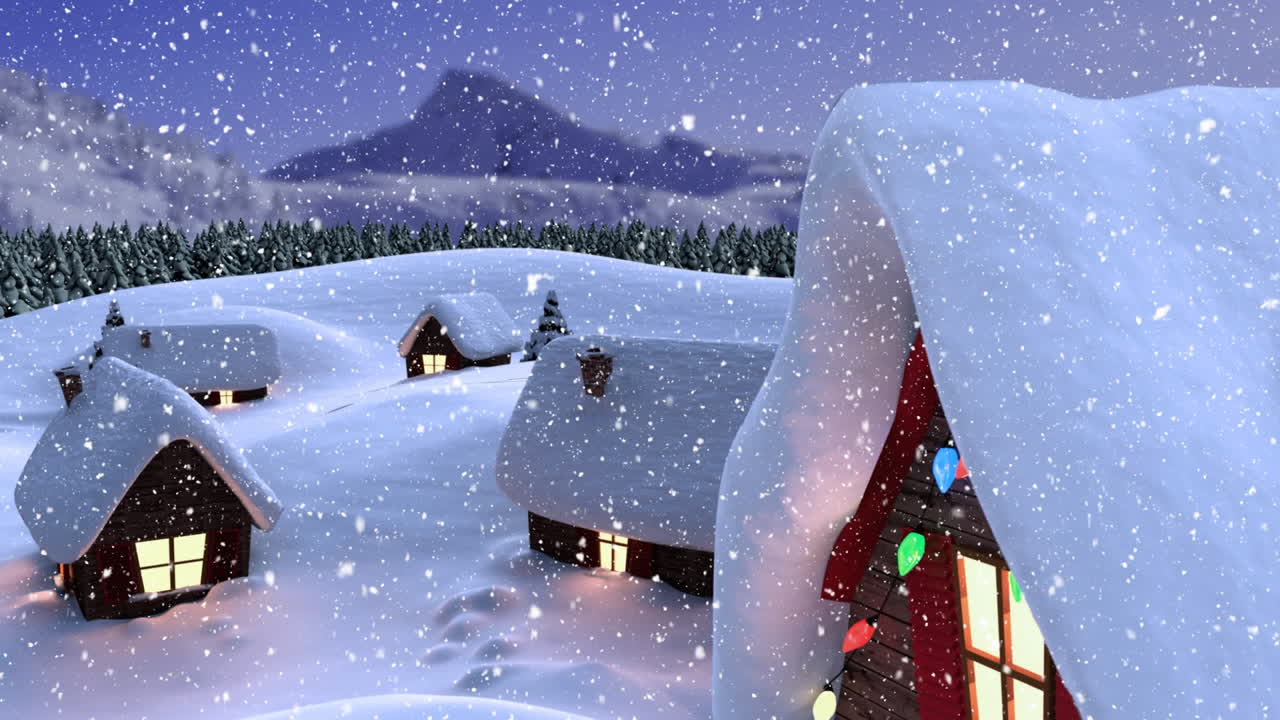 시골 에 눈 이 내리고 있다