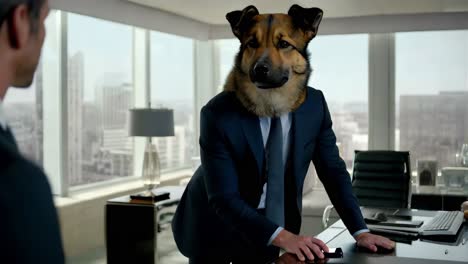 dog in a suit