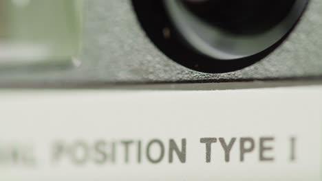 close-up of industrial control panel with position type 1 labeling