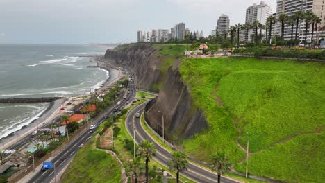 establishing aerial view of lima, capital and largest city of peru