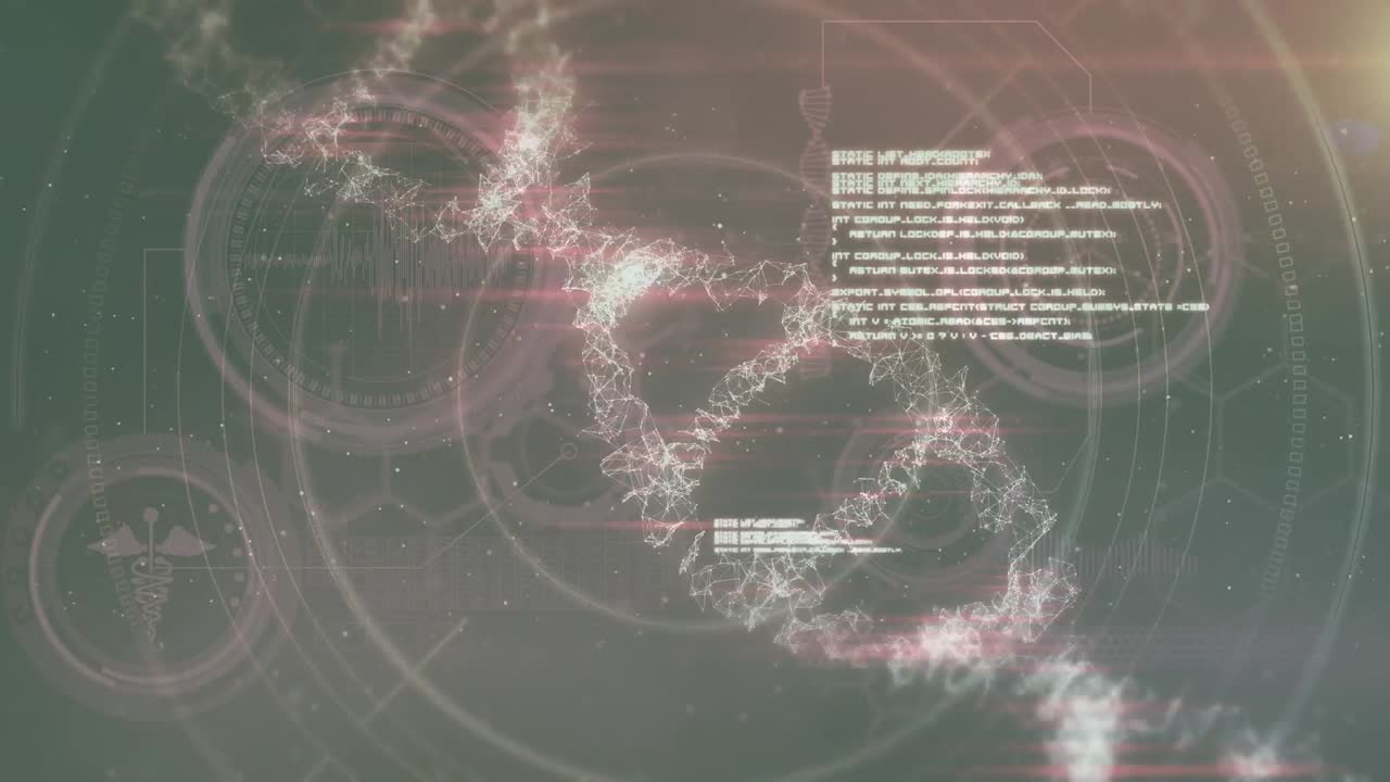 데이터 처리에 대한 dna 가닥의 애니메이션