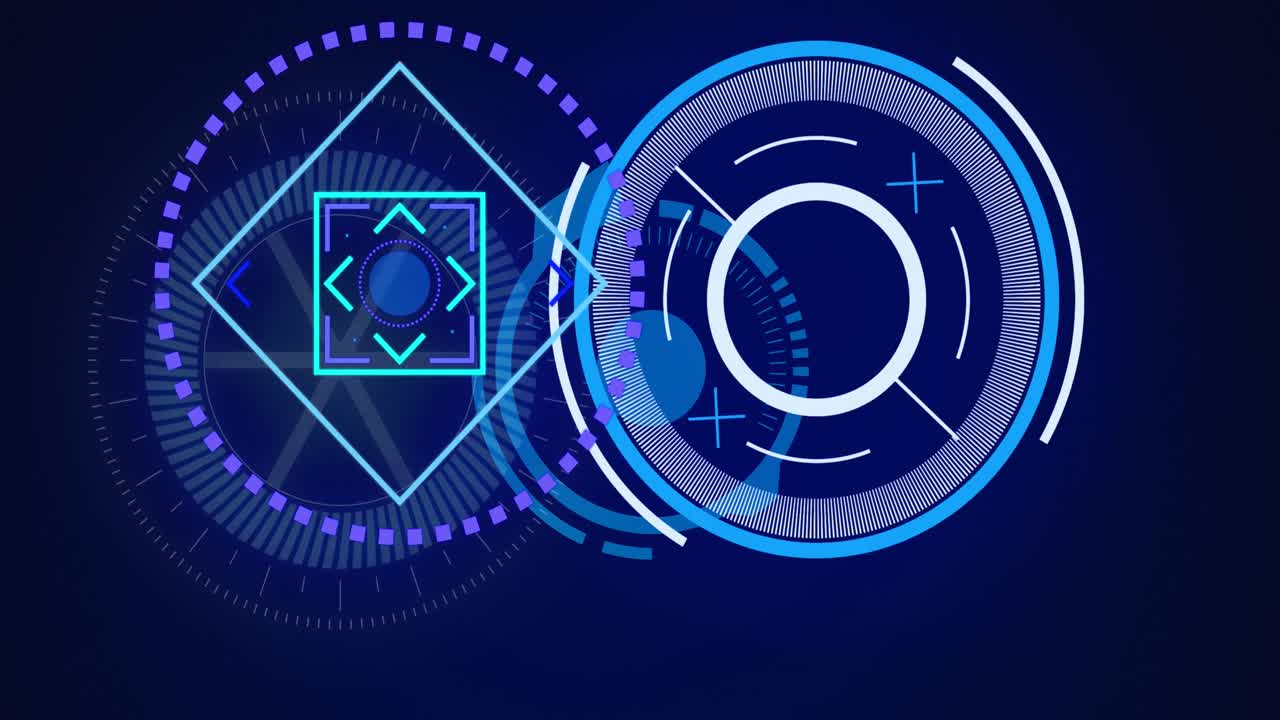 animación de escaneos y procesamiento de datos a través de una pantalla digital