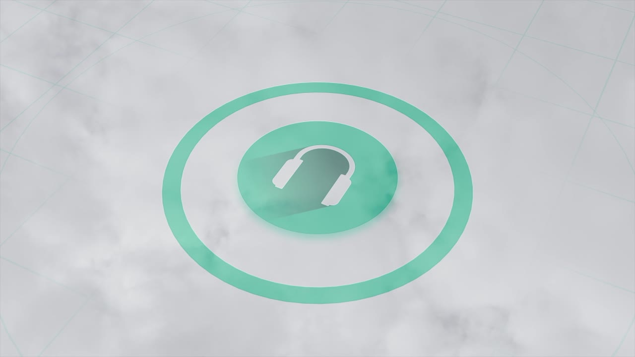 icono de auriculares en el gráfico circular