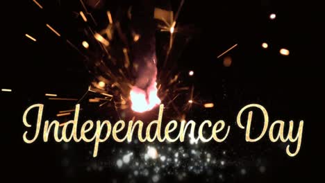 independence day text and a sparkle for fourth of july.