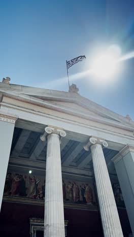 academy of athens grand facade under blazing greek sun