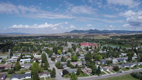 drone view of neighborhood in lewiston, montana