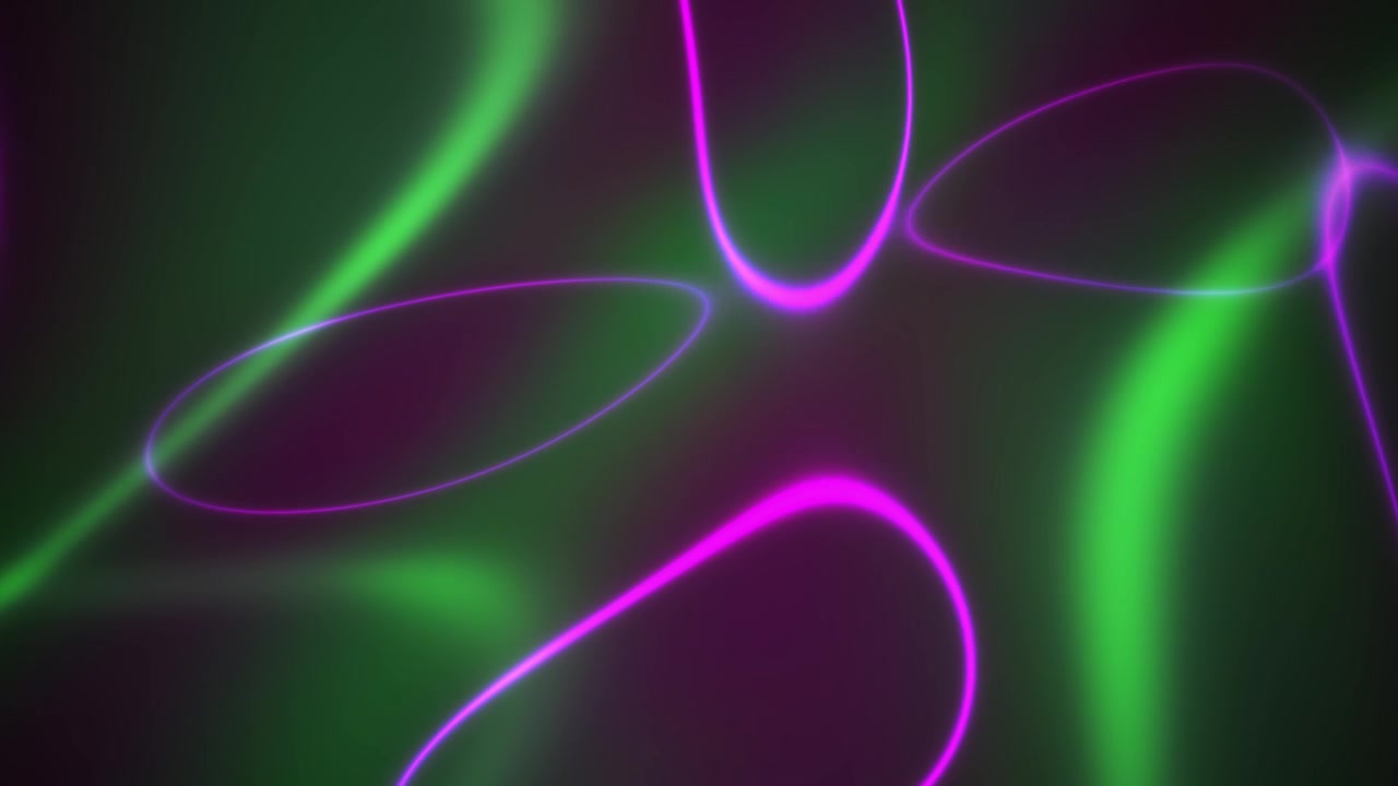 Animazione di linee astratte magenta e verdi luminose
