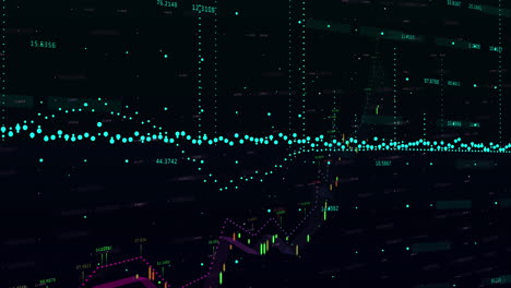 animación del procesamiento de datos financieros sobre un fondo negro