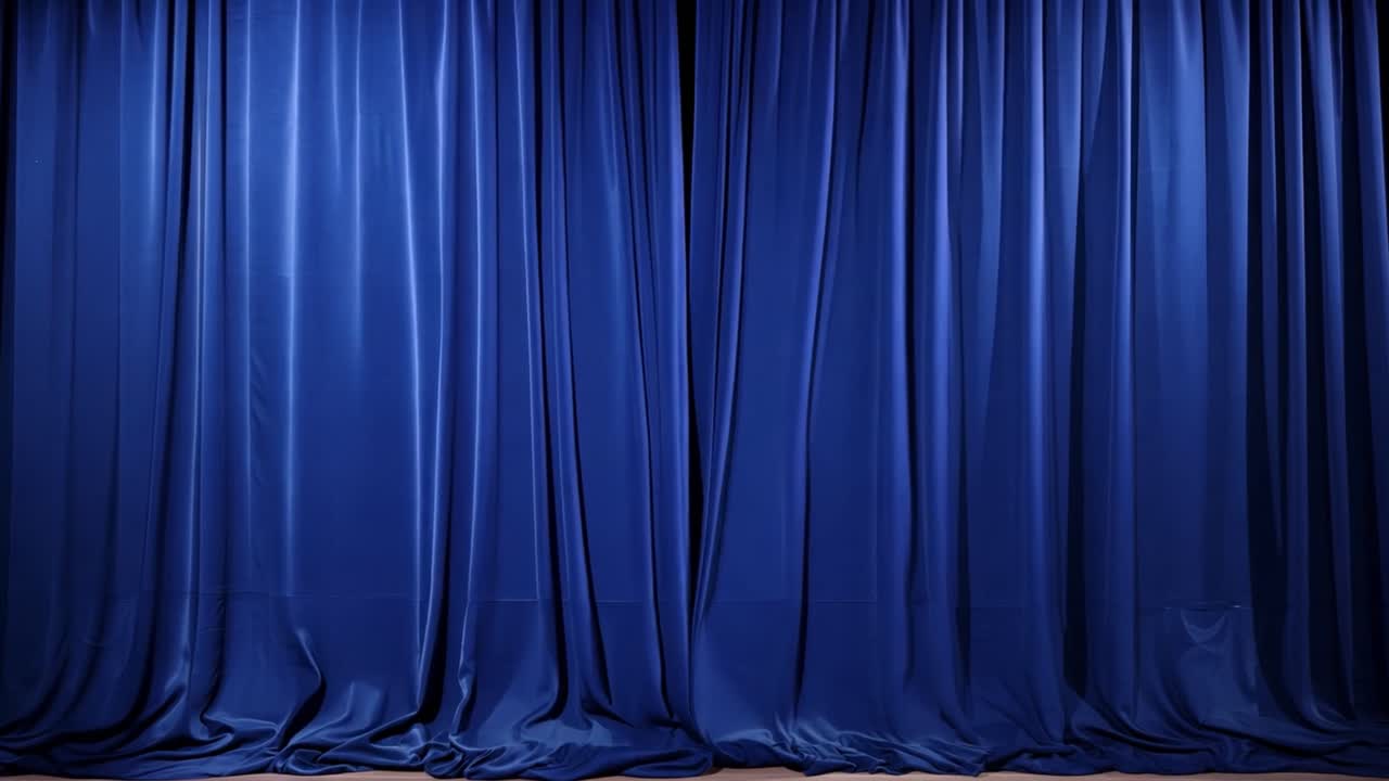 Elegant blue stage curtains