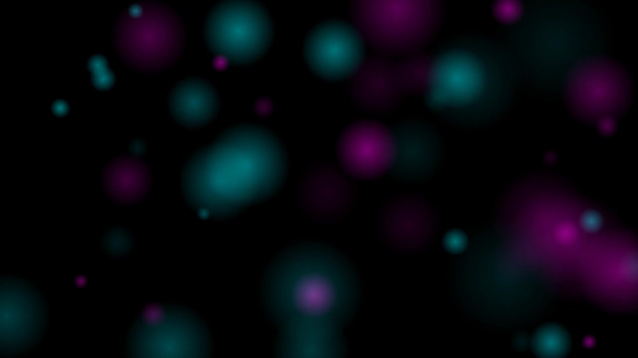 Abstract Motion Background with Floating Teal and Purple Bokeh Lights