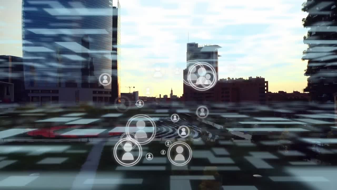 Premium stock video - Animation of network of connections with icons ...