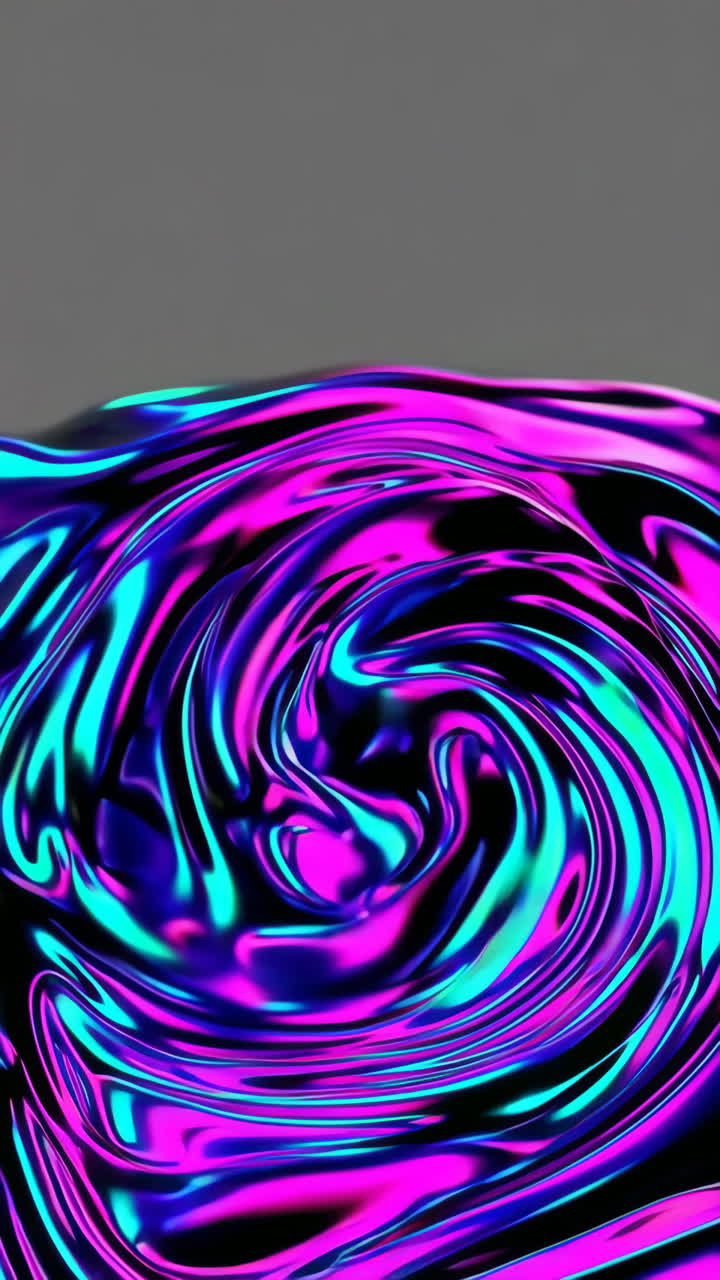 Sfondo astratto di vortice iridescente al neon dinamico