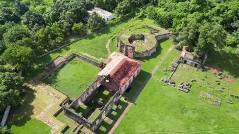 aerial view of an old sugar mill from the 17th century in boca de nigua near san cristobal in the dominican republic