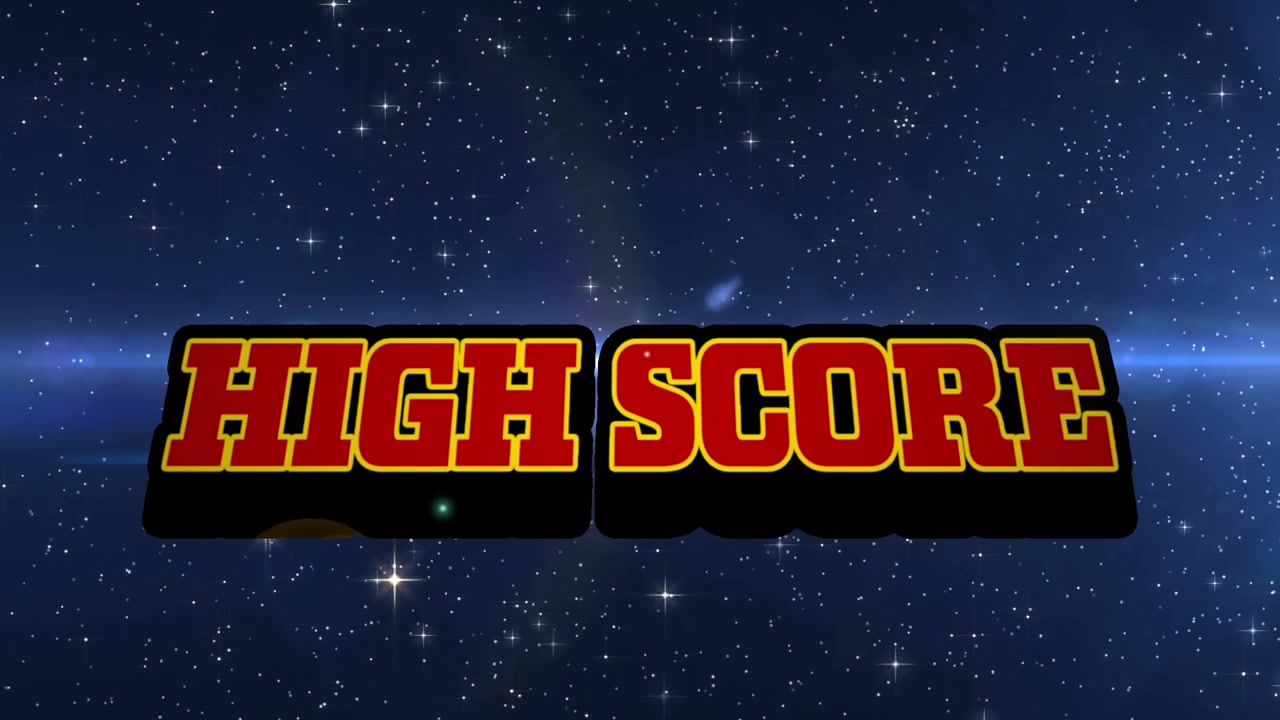 Animation of high score and stars on night sky