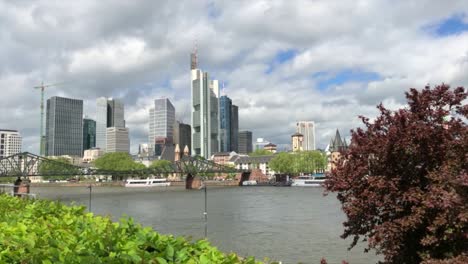 bridge over rhine river in frankfurt am main