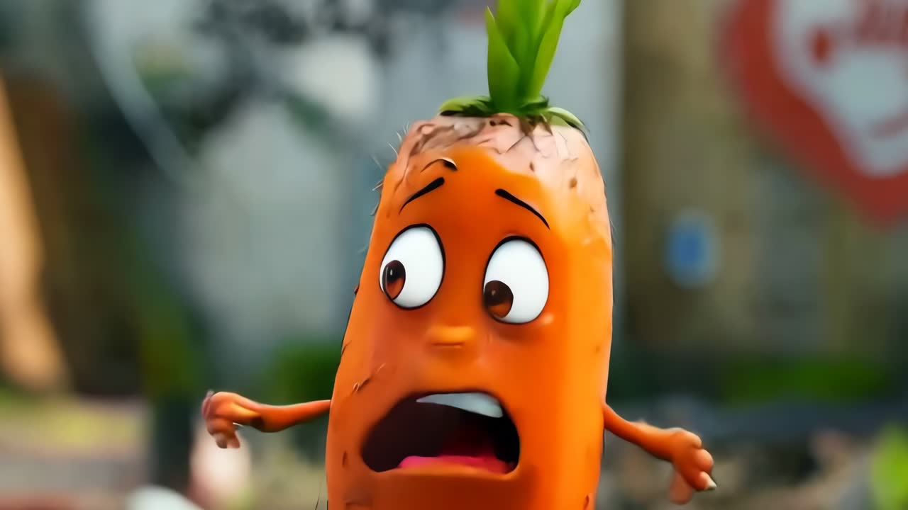 그의 얼굴에 슬픈 표정으로 만화 당근