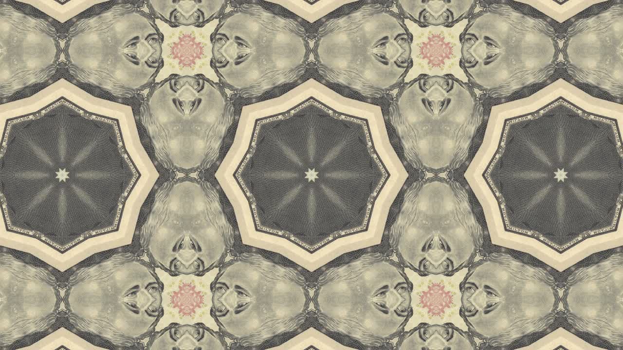 Abstract business animated background with US Dollar money bill mosaic. Creative motion graphic seamless loop