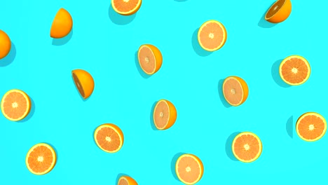 patrón colorido con frutas de naranja - elementos 3d, 4k loopabless bucle aislado, perfecto para la composición digital