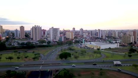 bauru city aerial shot avenue nações unidas