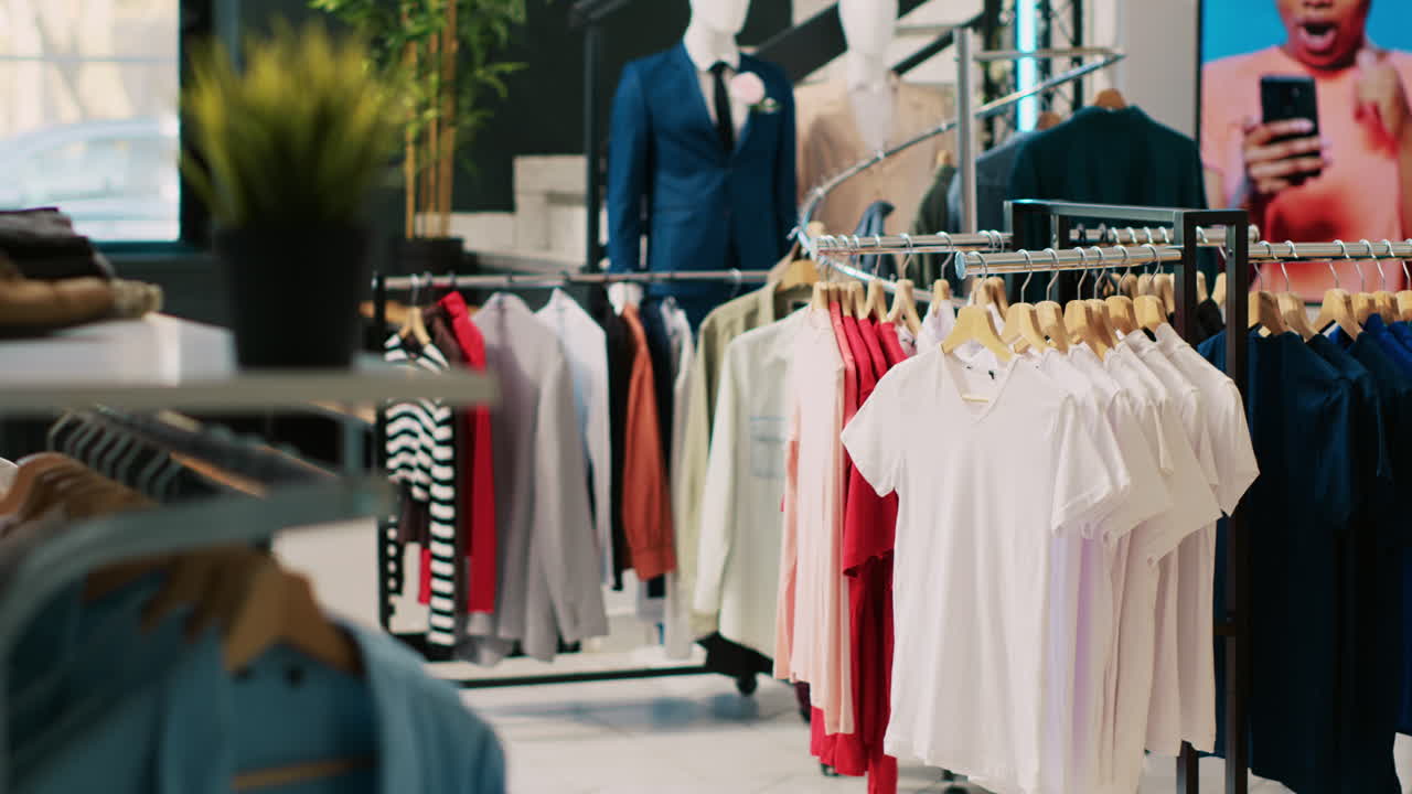 スタイリッシュな商品を持つ服装店