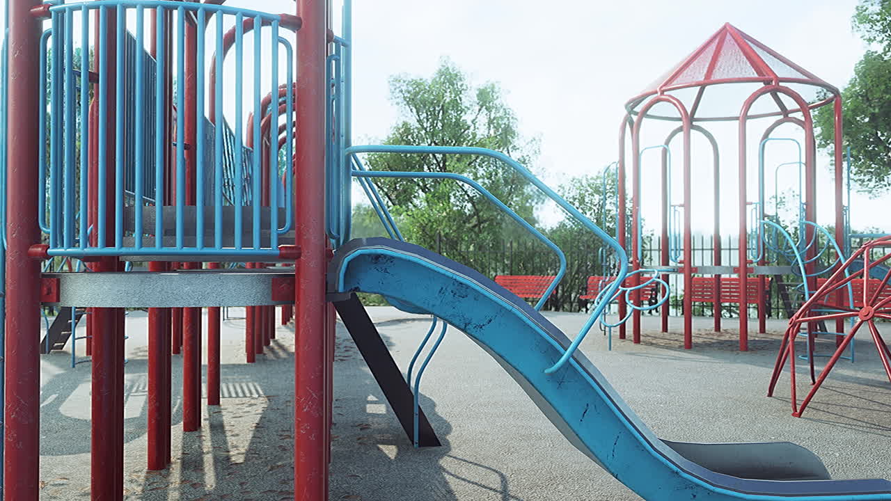 concept to avoid public playgrounds by kids during the Covid-19