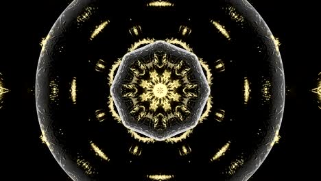 fondo decorativo de neón abstractamente adornado con bucles. caleidoscopio o mandala en 3d.