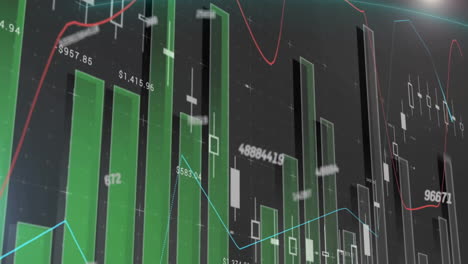 Animation-Der-Verarbeitung-Numerischer-Daten-über-Diagramme-Auf-Dem-Schnittstellenbildschirm