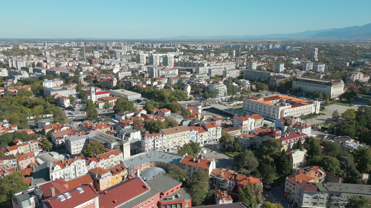 Aerial View of a City in Bulgaria