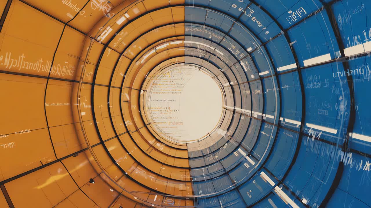 Futuristic Digital Data Tunnel - Abstract Technology Background