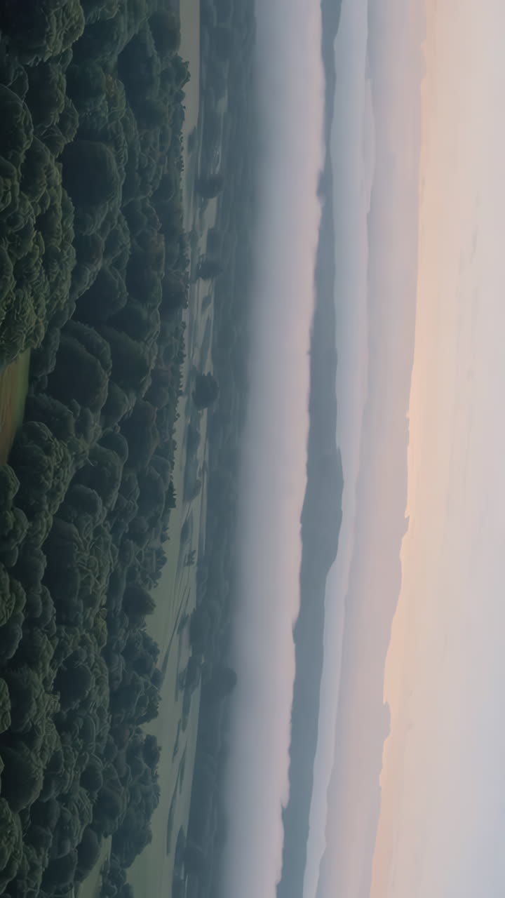 Misty Mountain Sunrise View