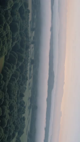 misty mountain sunrise view