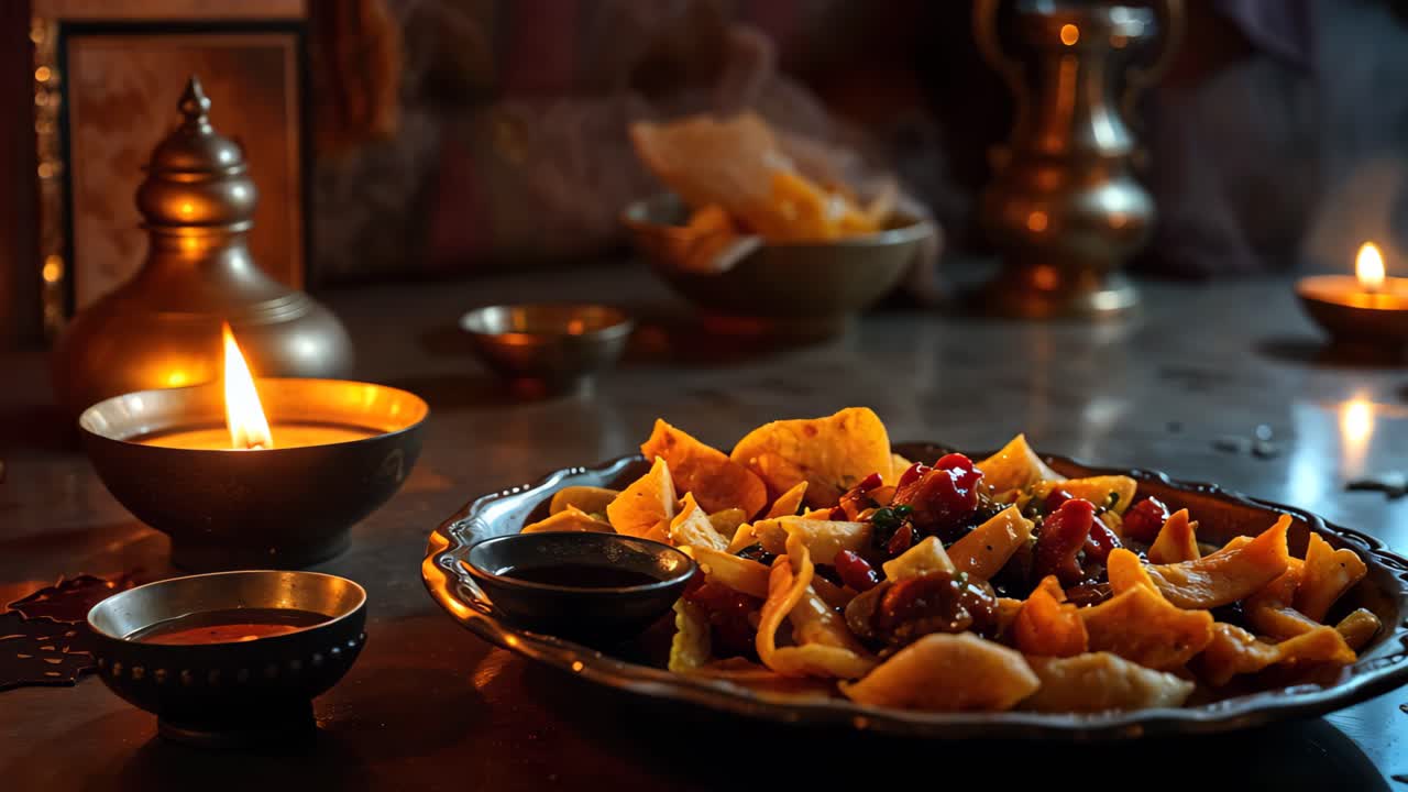 deliciosa comida india en un ambiente cálido y vintage