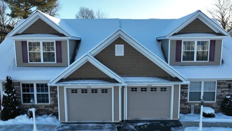 fancy duplex house with double garage in neighborhood of usa