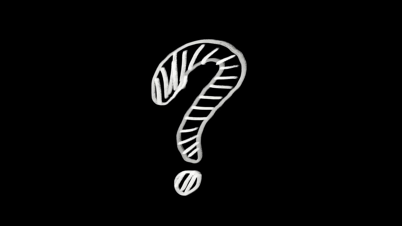 Hand-Drawn Animated Question Mark Symbol on Black Background