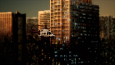 slow-motion-helicopter-near-skyscrapers-at-night