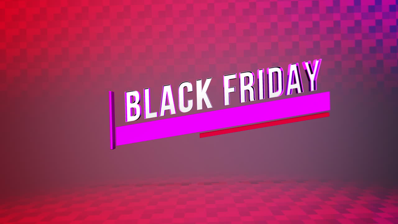 texto moderno de viernes negro en degradado rojo con cuadrados