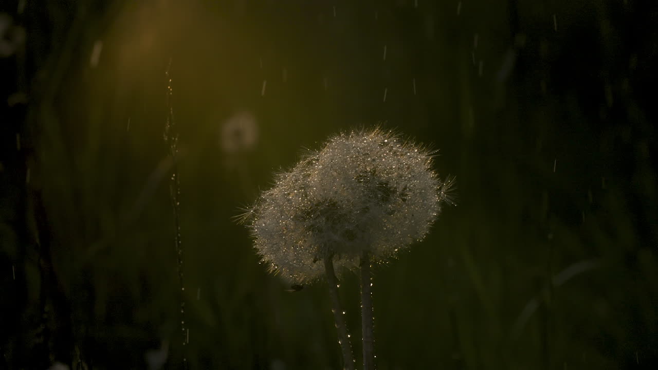 해가 지는 동안 비가 오는 동안 불꽃