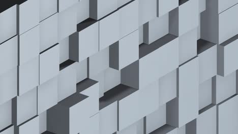 hermosos cubos abstractos en bucle animación 3d. pared blanca en movimiento. fondo sin costuras