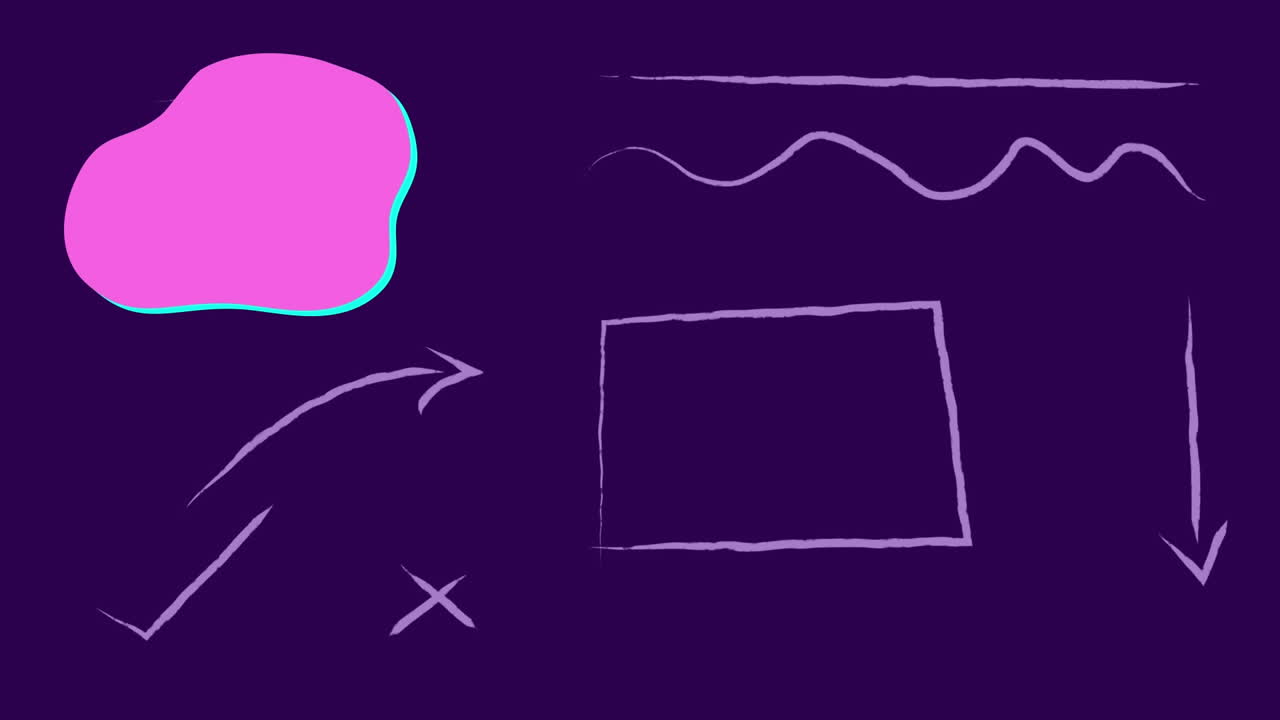 animación de gráficos rosados sobre un fondo oscuro