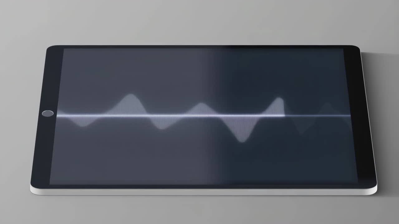 Digital Tablet with Audio Waveform on Screen