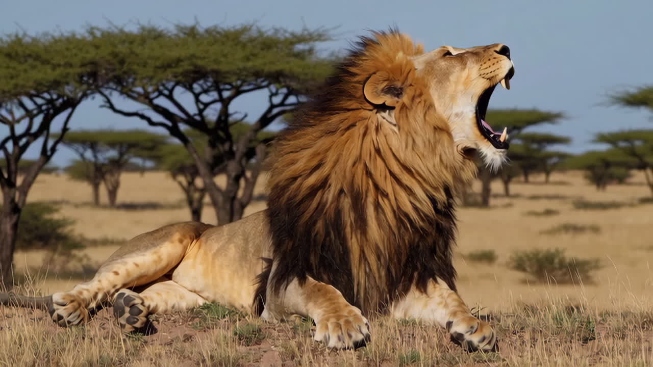 Lion in the Savanna