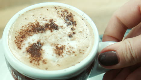 cappuccino with beautiful foam art