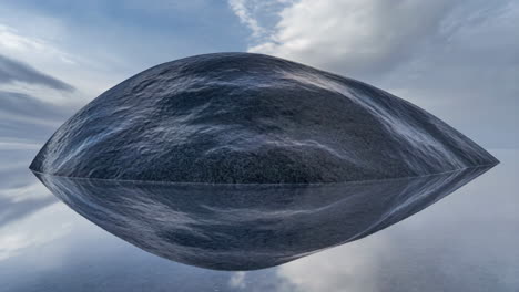 abstract dark object reflected on a calm surface