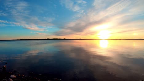 beautiful and colorful lake scenery with amazing sunrise or sunset