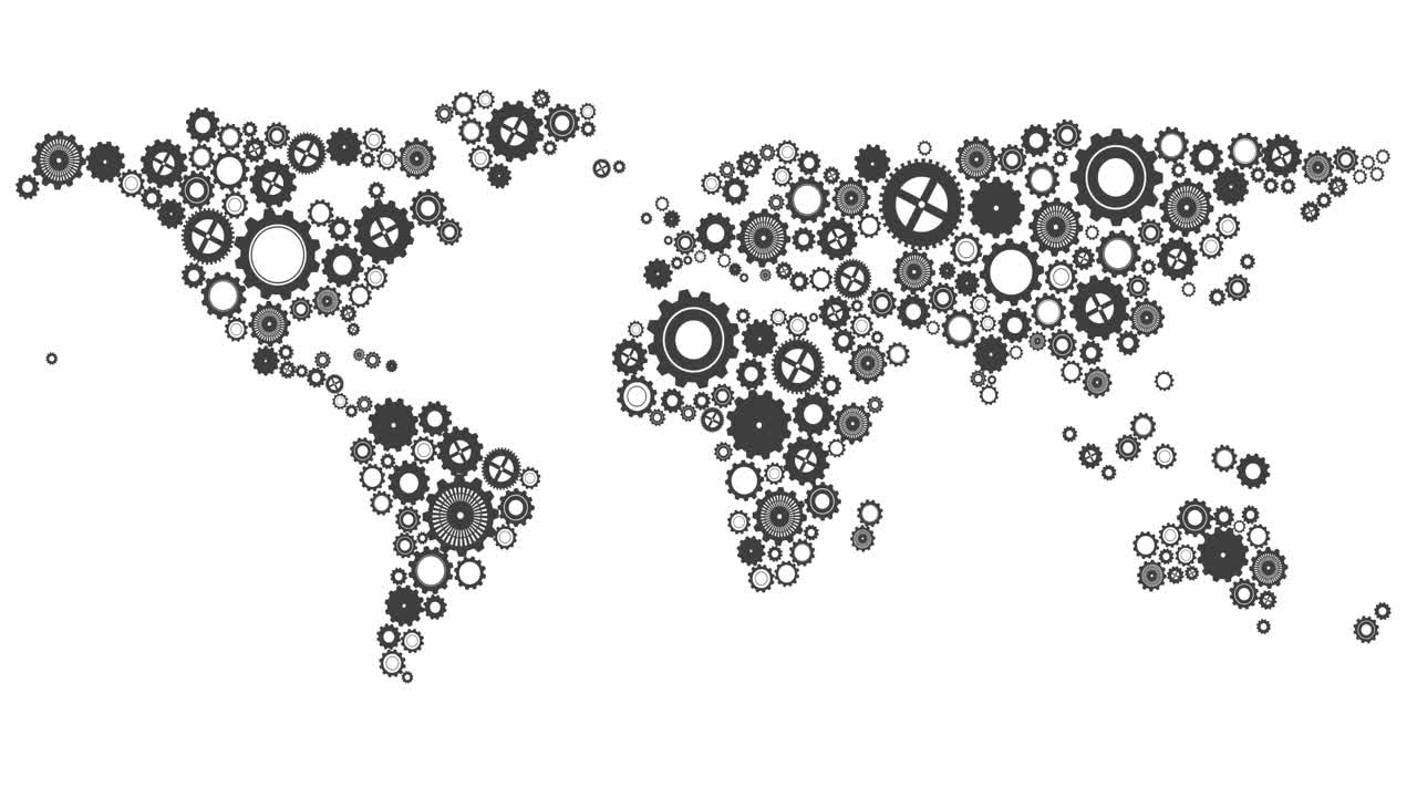 World Map Made Of Cogs And Wheels Free Stock Video Footage Download Clips